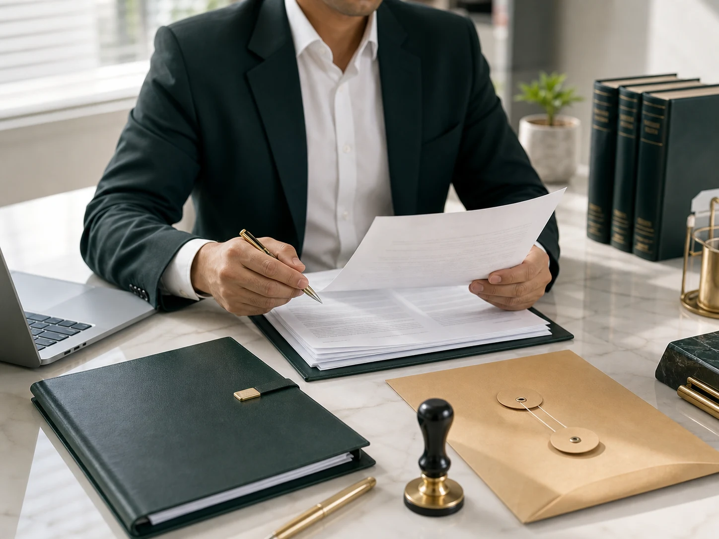 Drafting a legal notice at a consultancy desk
